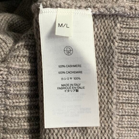 THE ROW Size M/L Ieva Heather Beige Cashmere Knit Hooded Maxi Dress - Picture 6 of 7